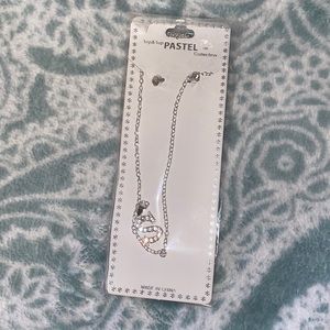 Initial necklace with matching earrings.